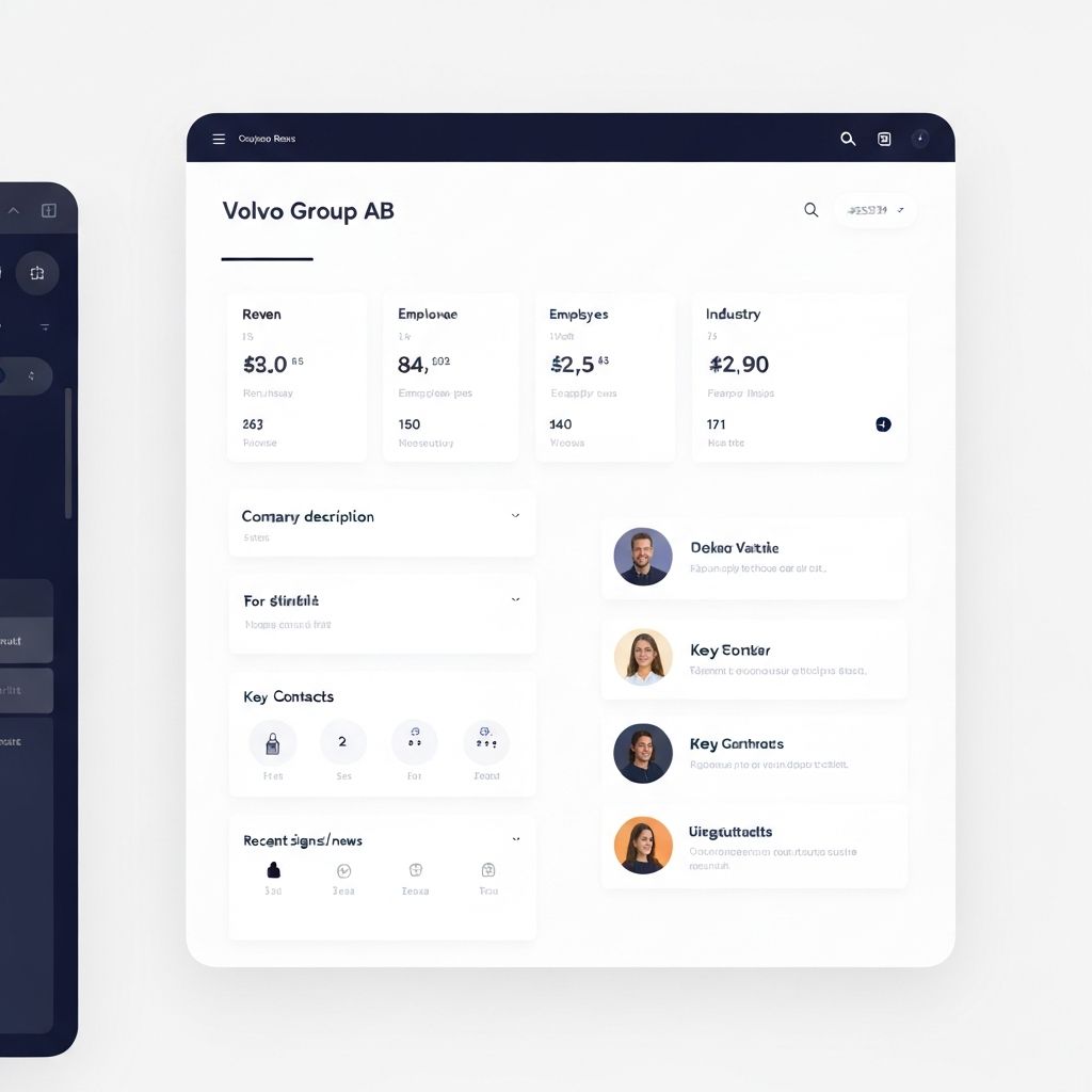 Company profile view with detailed insights